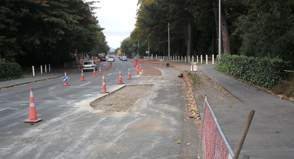 Ilam Rd Cycleway Construction Underway
