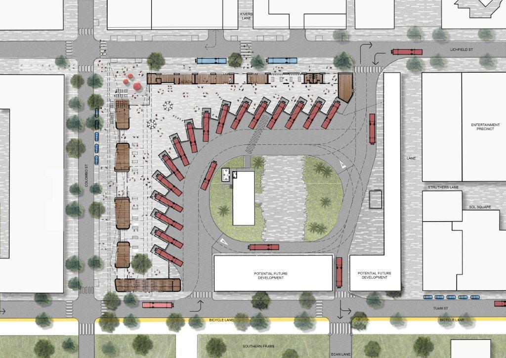 Plans for New Bus Interchange Cycling in Christchurch