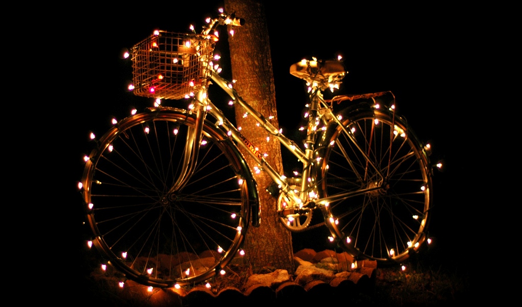 A very lit up bike