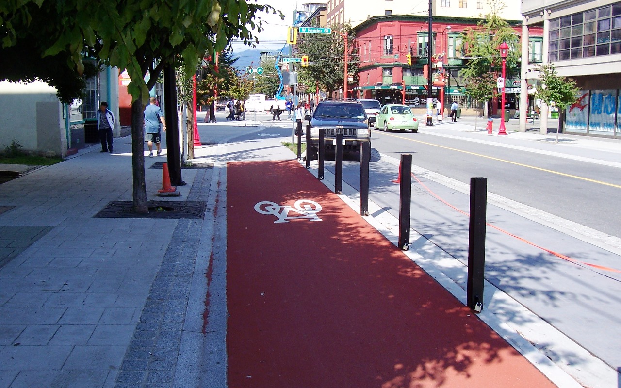 Separated Cycle Path in Vancouver