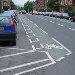 Safe on road cycle lane
