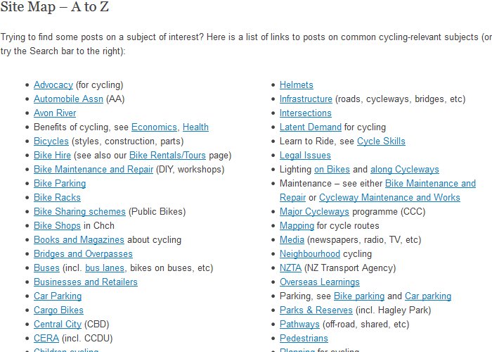 We have quite the range of subjects covered at Cycling in Chch...