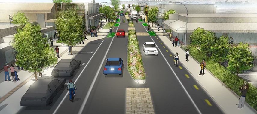 Artist's impression of the proposed Woolston Village works