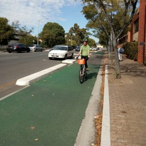 Separated bike facilities along Frome St