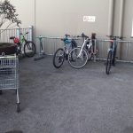 Flashback Friday Guest Photo of the Day: Theory and Practice of Wheel-Bender Cycle Parking