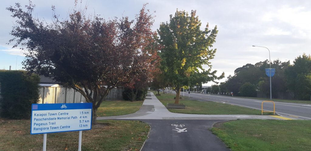 Kaiapoi cycleway signage